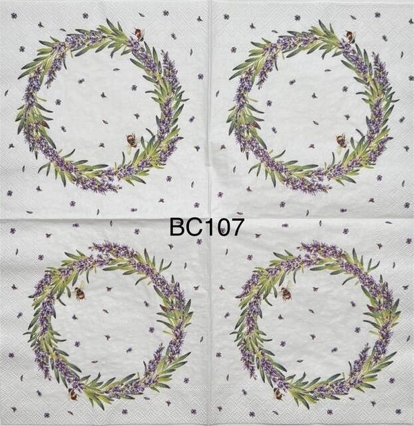 Flowers (BC107) - Lavender Wreath with Bee