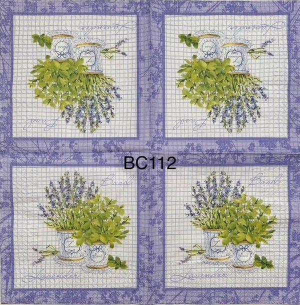 Flowers (BC112) - Lavender and Basil Pots