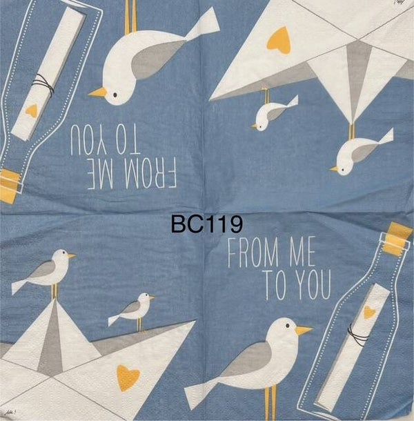Beach (BC119) - "From Me To You" Seagul with Note in Bottle