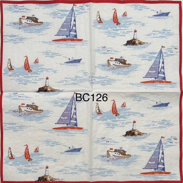 Beach (BC126) - Boats in the Ocean