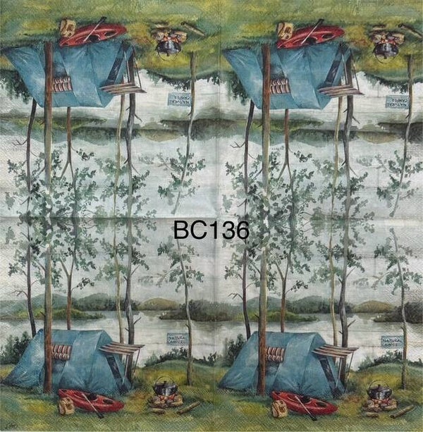 Camping (BC136) - Tent by Lake