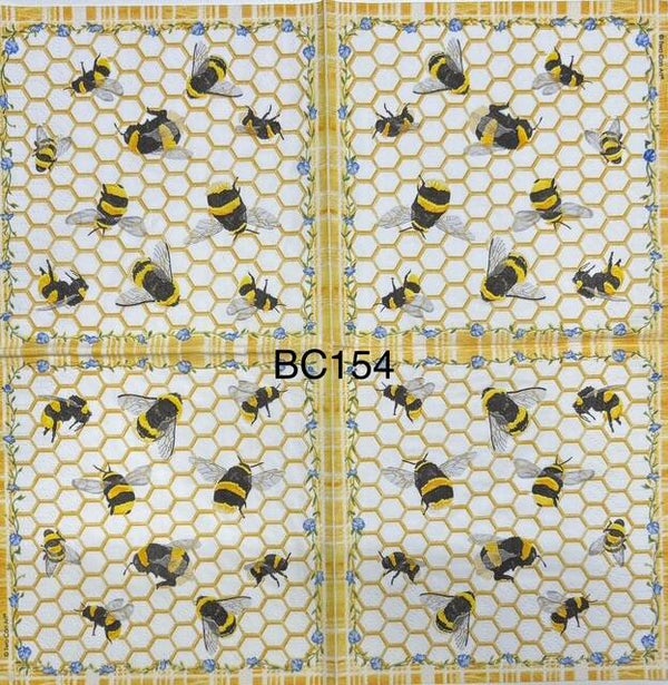 Bees (BC154) - Bees on a Honeycomb