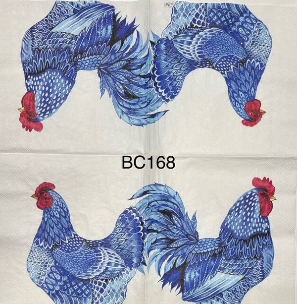 Birds (BC168) - Blue Chicken and Rooster