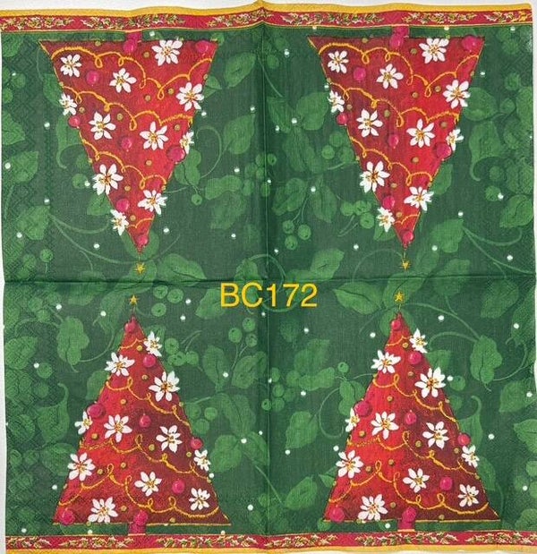 Christmas (BC172) - Red Christmas Tree with White Poinsettas