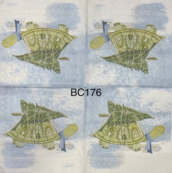 Christmas (BC176) - Turtle with Christmas Tree on Back