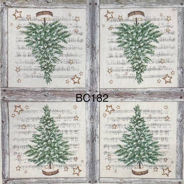Christmas (BC182) - Christmas Tree with Music Notes in Background