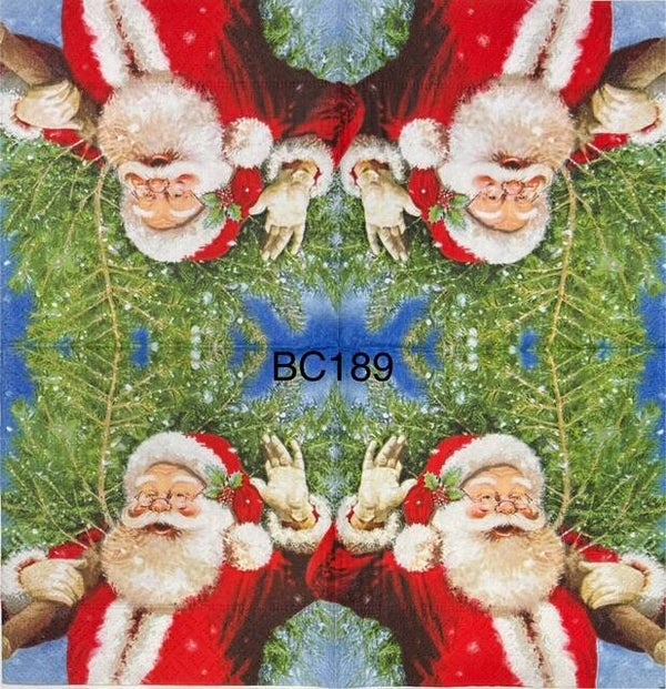 Christmas (BC189) - Santa Carrying Christmas Tree Over Shoulder