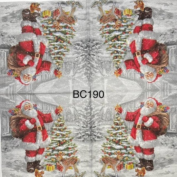 Christmas (BC190) - Santa Decorating Tree Outside