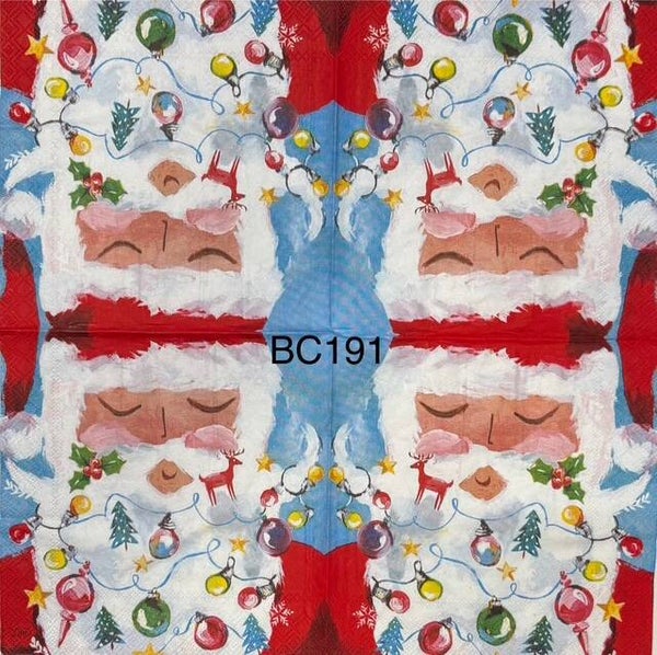 Christmas (BC191) - Santa with Ornaments Hanging From Beard