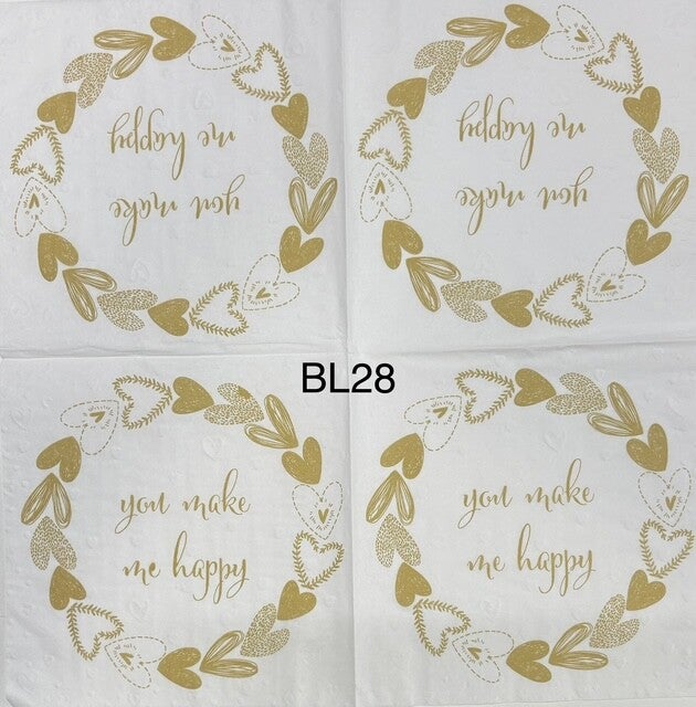 Valentines (BL28) - You Make Me Happy Surrounded by Hearts