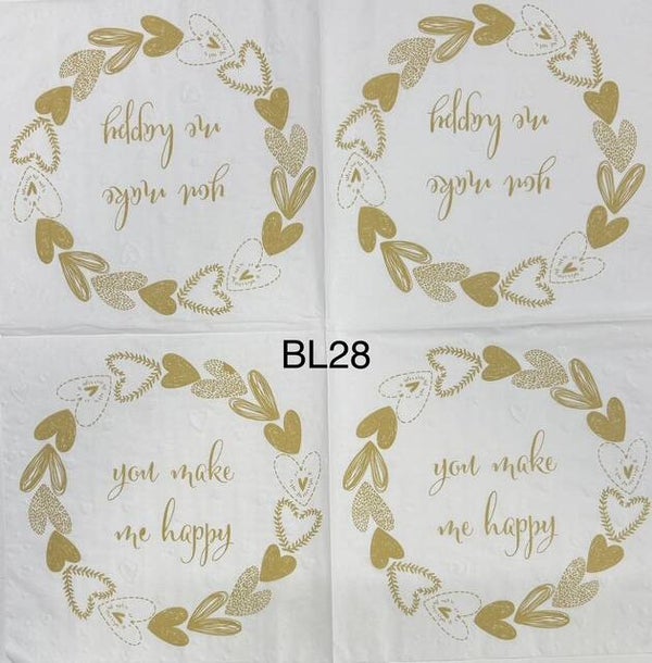 Valentines (BL28) - You Make Me Happy Surrounded by Hearts