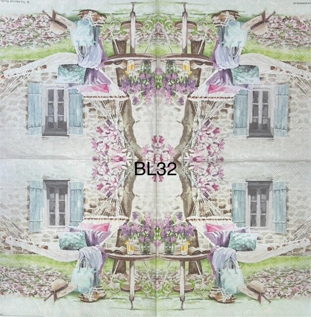 Scene (BL32) - Hammock in Backyard with Pillows