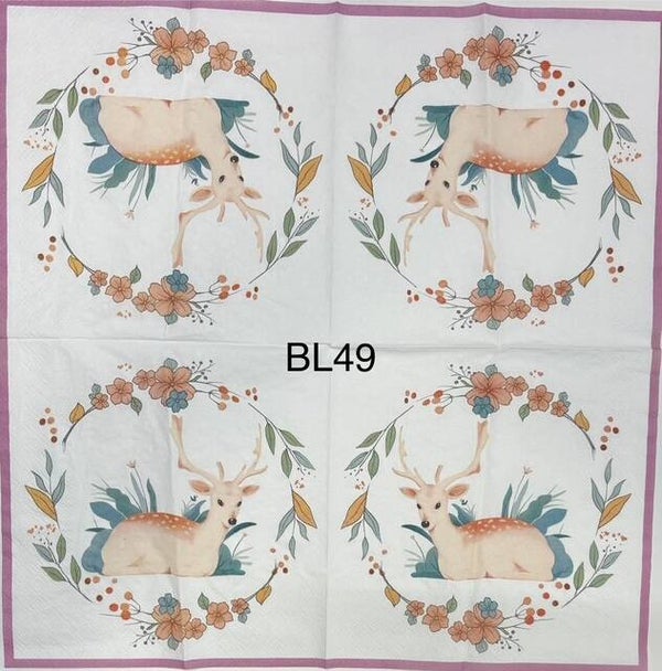 Deer (BL49) - Deer in Wreath