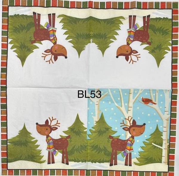 Christmas (BL53) - Reindeer and Cardinal