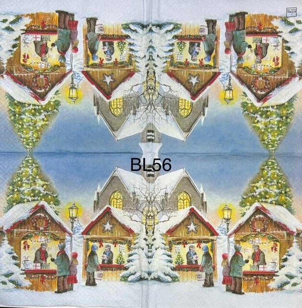 Scene (BL56) - Winter Village Shops and Shoppers