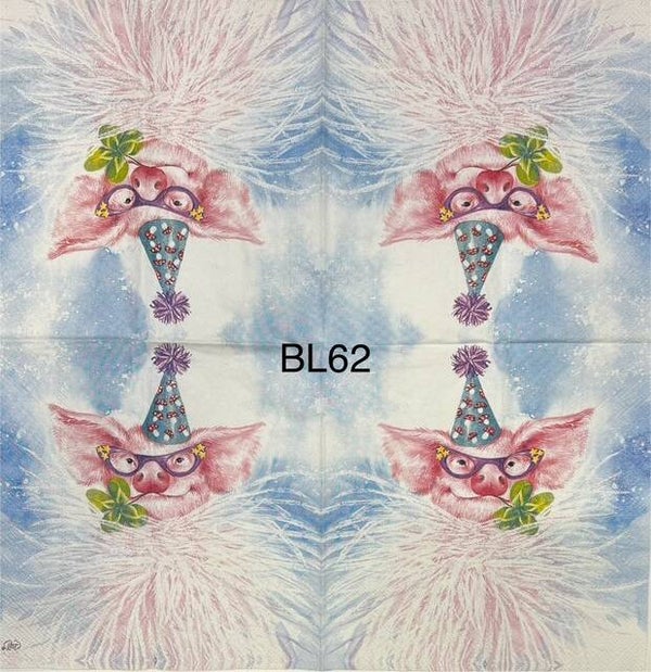 Animals (BL62) - Piggy with Birthday Hat on Head