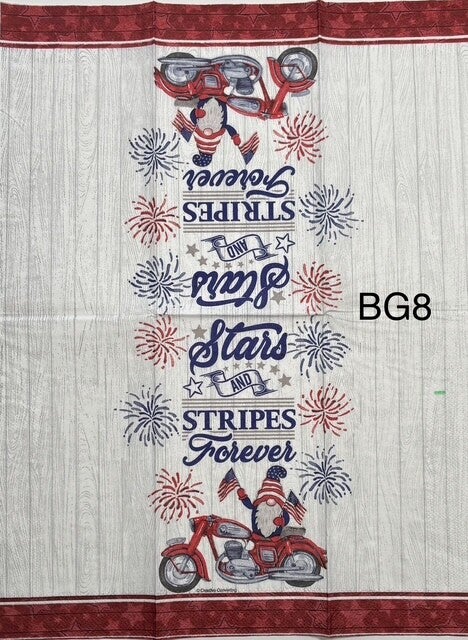 Gnomes (BG8) - Stars and Stripes Forever Gnome on Motorcycle