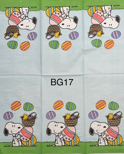 Snoopy (BG17) - Snoopy with Easter Eggs and a Basket - Easter