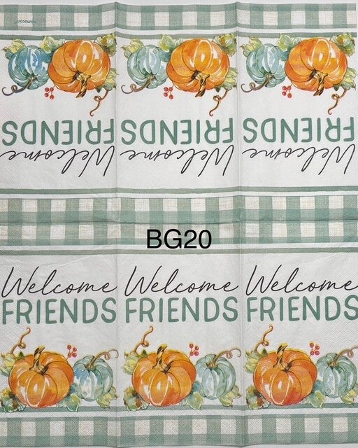 Fall (BG20) - "Welcome Friends" Pumpkins