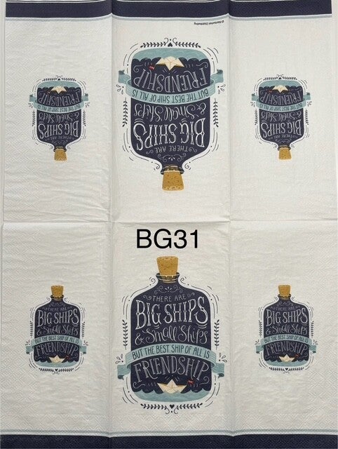 Misc (BG31) - There are Big Ships & Small Ships But the Best Ship of All Is Friendship Bottle