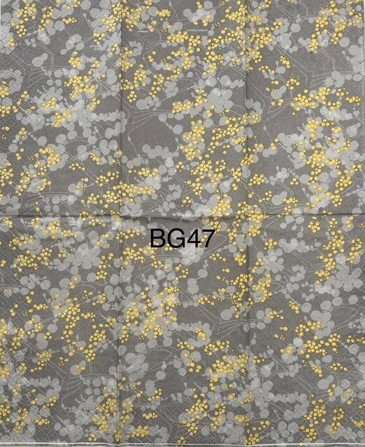 Flowers (BG47) - Gray and Yellow Flowers