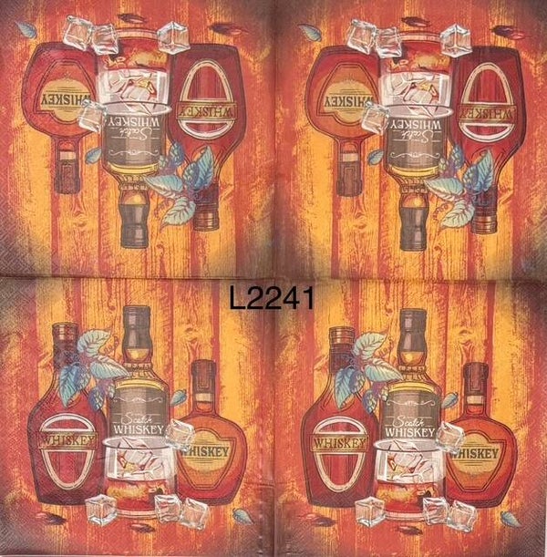 Drinks (L2241) - Whiskey Bottles and Glass with Ice