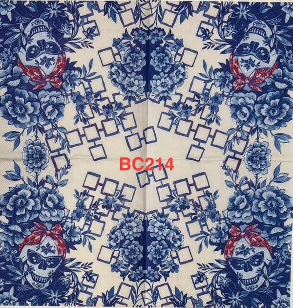 Halloween (BC214) - Blue and White Skeleton