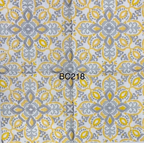 Design (BC218) - Yellow and Gray Pattern