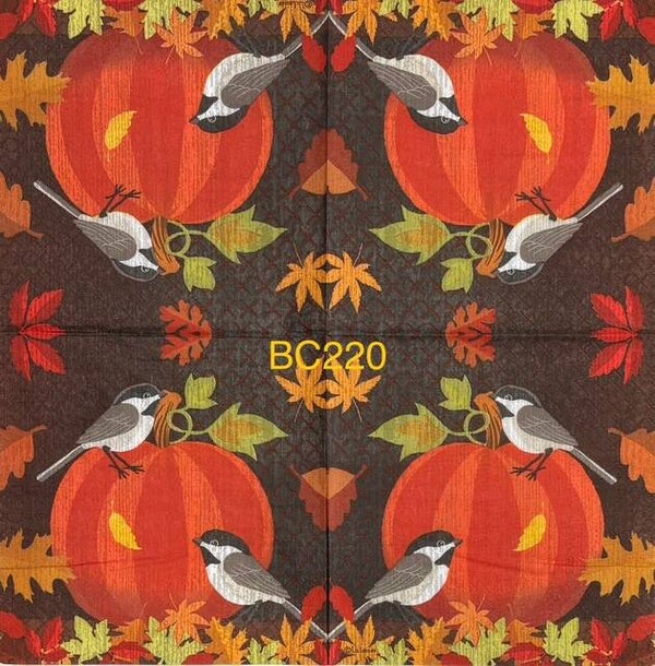 Fall (BC220) - Pumpkin with Two Birds