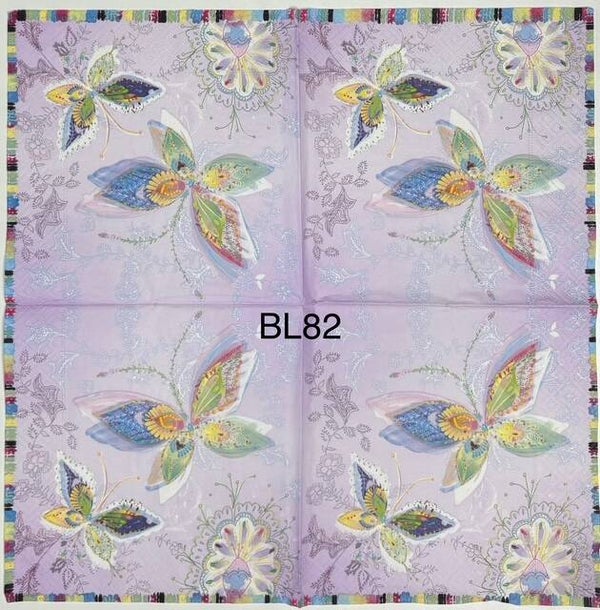 Butterflies (BL82) - Butterflies with Lavender Color Background
