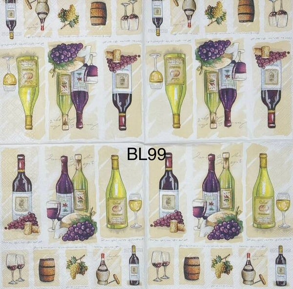 Wine (BL99) - Red and White Wine and Grapes