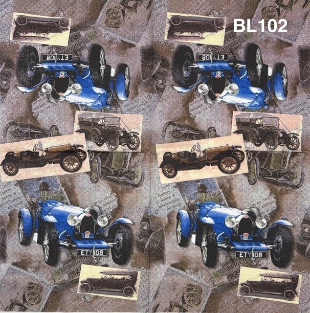 Vehicles (BL102) - Blue Race Car Vintage