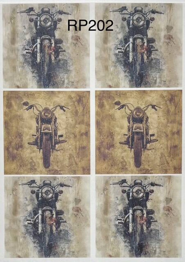 Vehicles (RP202) - Vintage Motorcycle Collage