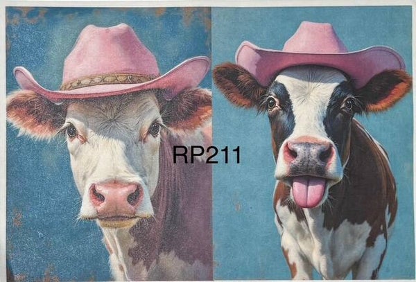 Cows (RP211) - Pink Hat Cows