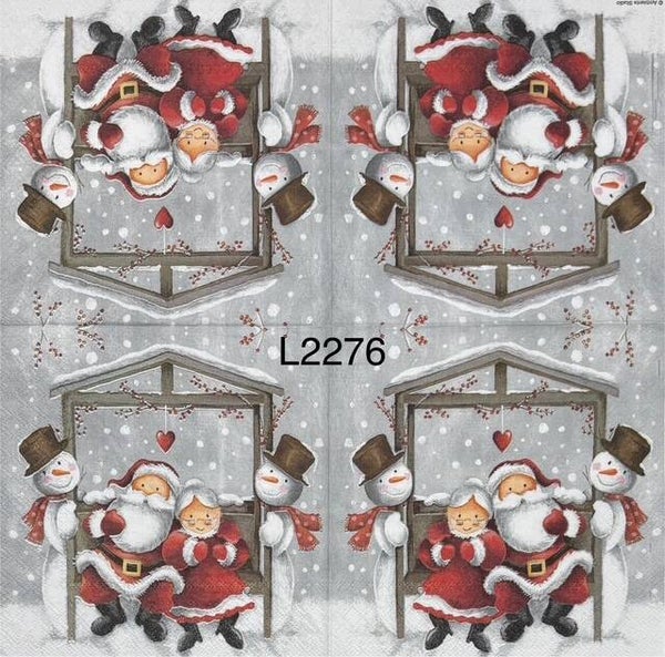 Christmas (L2276) - Santa and Ms. Claus with Snowman Couple