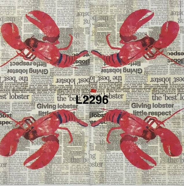 Beach (L2296) - Lobster with Newspaper Background