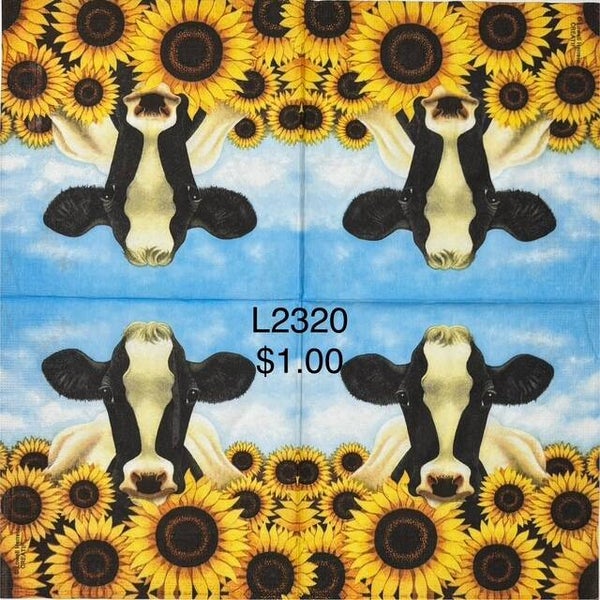 Cows (L2320) - Cow in Sunflower Pasture