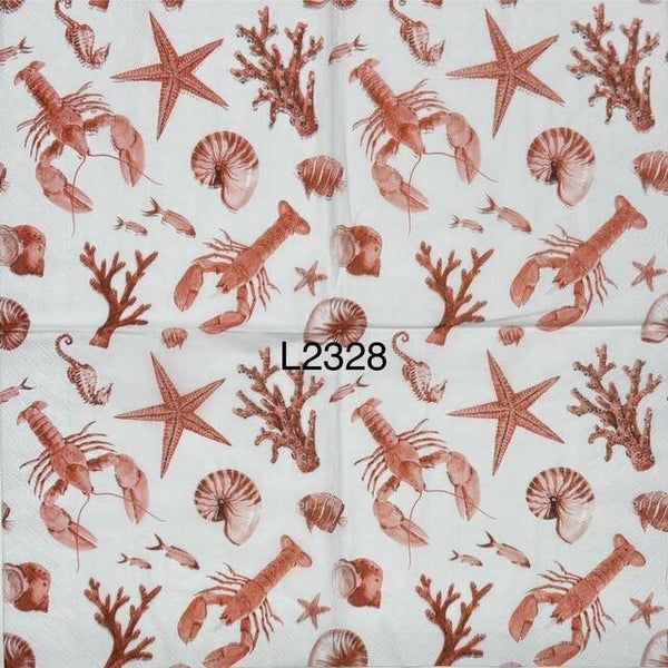 Beach (L2328) - Sea Life (Lobster, Starfish, Shells, Fish, Coral)