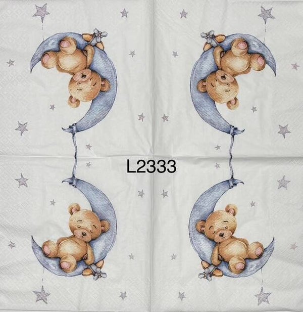 Baby (L2333) - Baby Boy Bear Sleeping on Moon Crest