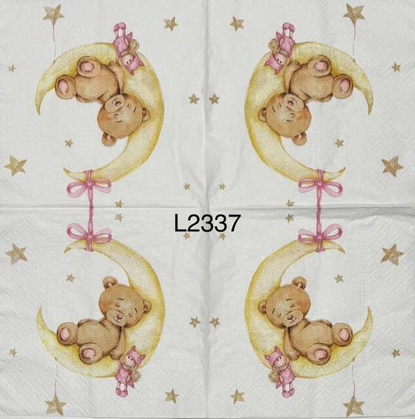 Baby (L2337) - Baby Girl Bear Sleeping on Moon Crest