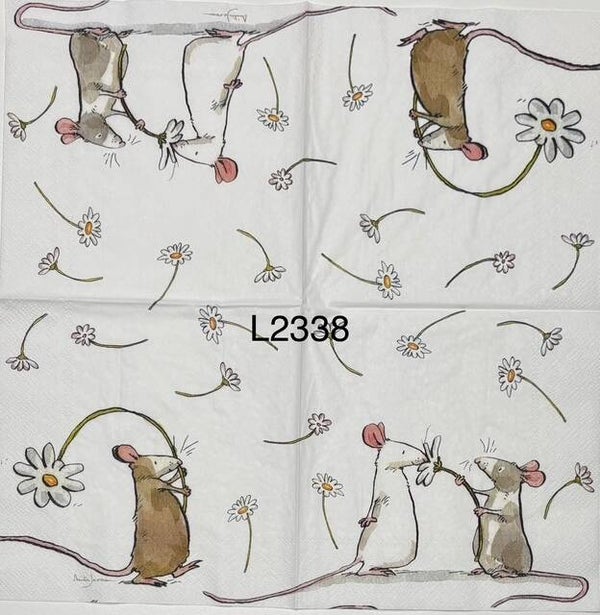 Animals (L2338) - Mice Holding a Daisy