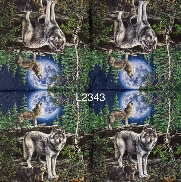 Animals (L2343) - Wolf Howling at the Moon