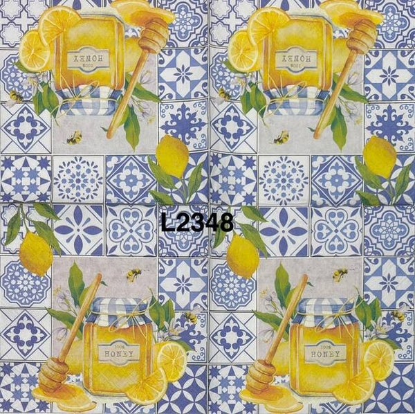 Fruits (L2348) - Honey Jar with Lemons and Bees