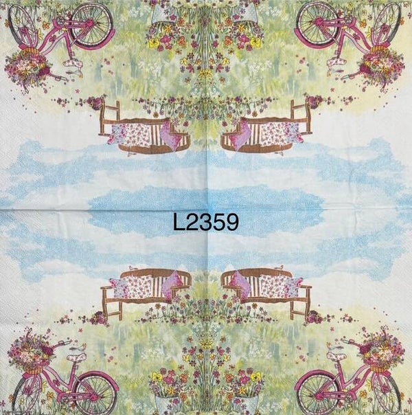 Scene (L2359) - Bench in Field with Bike