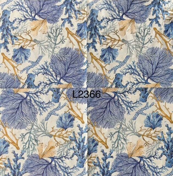 Beach (L2366) - Blue and Tan/Orange Coral
