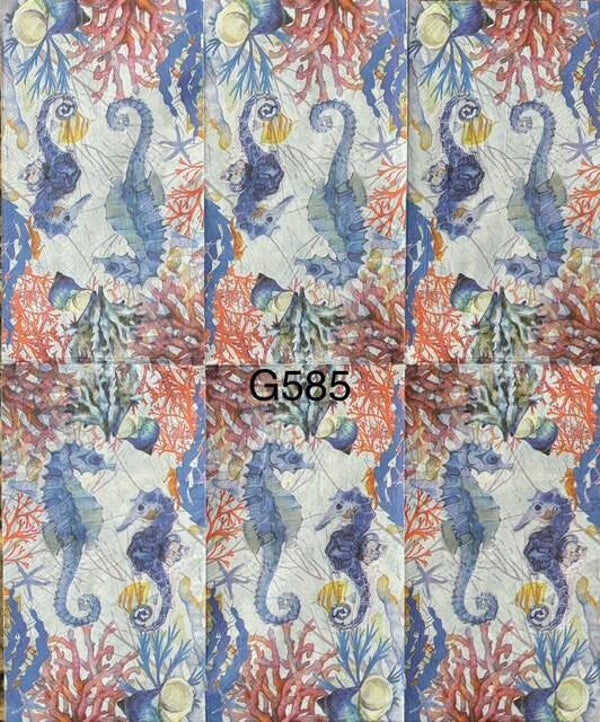 Beach (G585) - Two Seahorses and Coral