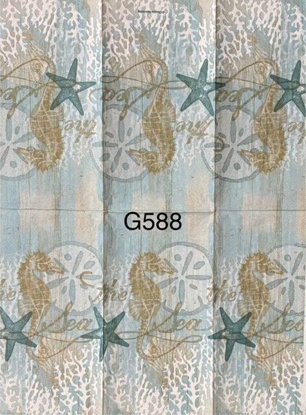 Beach (G588) - Seahorse, Sand Dollar, and Starfish