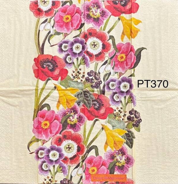 Flowers (PT370) - Variety of Flowers with Cream Background