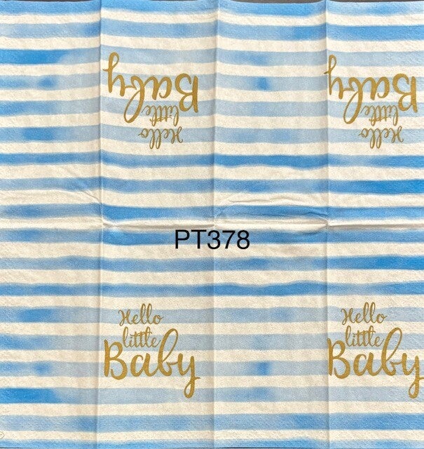 Baby (PT378) - Hello Little Baby in Blue and White Stripes in the Background