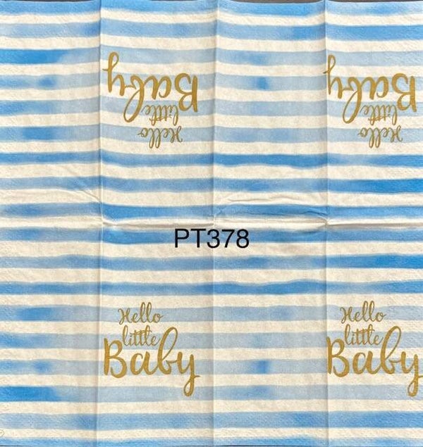 Baby (PT378) - Hello Little Baby in Blue and White Stripes in the Background